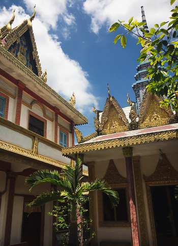 Ornate architecture of Khmer Munirensay.