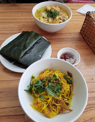 Vegan Vietnam, Hue: a bowl of Bun Hen.